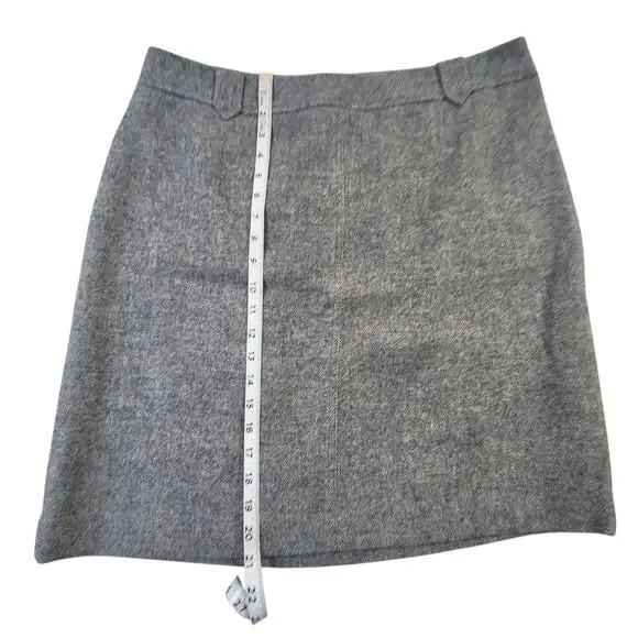 Talbots Wool Blend Herringbone Grey Pencil Skirt Women's SZ 14 - Picture 4 of 9